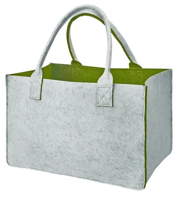 Productafbeelding van Feltentas, boodschappentas, 40x25x20 cm, groen, met handgrepen, geschikt voor hout en boodschappen