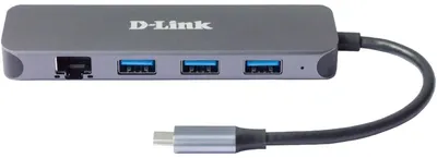 Produktbild von D-Link DUB-2334 5-in-1 USB-C Hub mit Gigabit Ethernet/Power Delivery