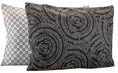 Produktbild von Kissenbezug 50x70 2er Set Kissenhülle Kissen Bezug 100% Baumwolle, Farbe:Schwarz