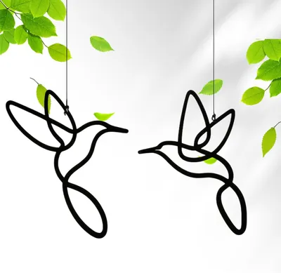 Produktbild von Moderne hängende Fensterdekoration aus Metall, 2 Stück Vögel Schwarz 22 cm, Frühlingsdeko für Ostern, Skandi Stil, Hängedeko für das Wohnzimmer