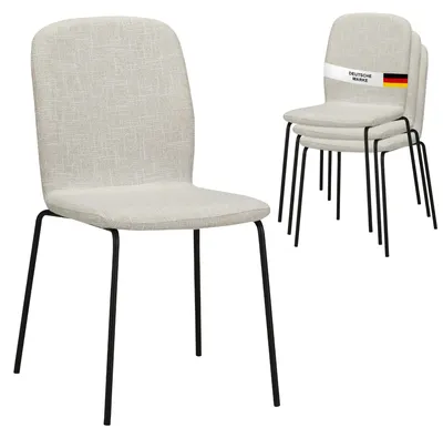 Produktbild von Albatros Esszimmerstühle 4er Set ENNA, beige - stapelbar, bequemer Polsterstuhl - Eleganter Küchenstuhl, Stuhl Esszimmer oder Esstisch Stuhl, Konferenzstuhl , Stückzahl:4, Farbe:Beige
