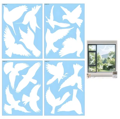 16er-Set Anti-Kollisions-Sticker für Vögel, Fensteraufkleber, transparent