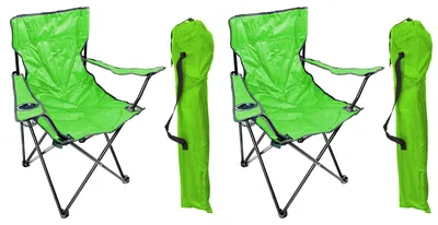 Produktbild von 2 Stück Anglersessel mit Getränkehalter und Tasche Lime