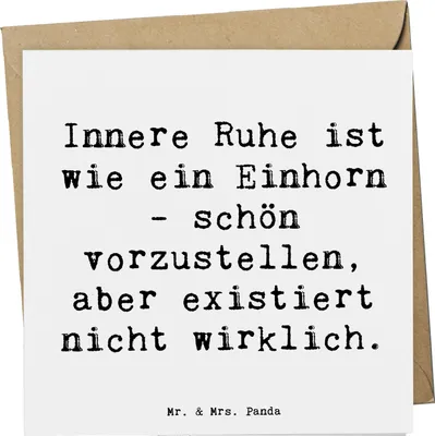 Produktbild von Mr. & Mrs. Panda Klappkarte Spruch Innere Ruhe - Weiß - Geschenk, Wohlbefinden, Glückwunschkarte, Grußkarte, doppelkarte, Frieden, Gelassenheit, Gefühl, Lebensweisheit