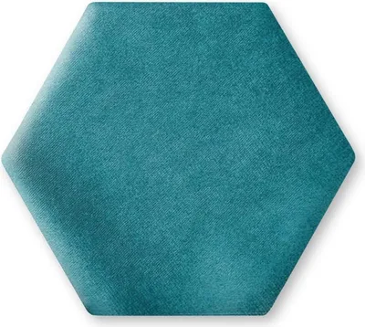Produktbild von TAPHICEROS Hex Wandpaneel Polsterpaneel, 30x26 cm, SWING 9, Lagune, Wandkissen Hexagon Wandpolster Kopfteil für Bett Gepolstert Polsterplatte