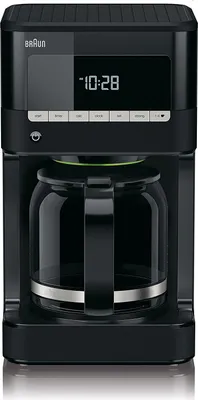 Produktbild von Braun KF 7020 Elektrische Kaffee-Halbautomatik mit Glaskaraffe, 1000 W, 12 Tassen, Edelstahl, schwarz