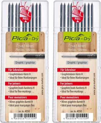Produktbild von PICA Ersatzminen-Set Pica Dry Härte H für Tischler Inhalt 20 Stück