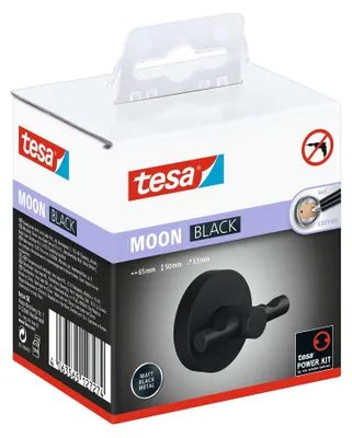 Produktbild von 40x tesa Moon Black Mantelhaken | 1 Stück