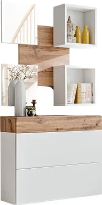 Image de Meuble d'entrée - TORTH 5 - Coloris chêne et blanc