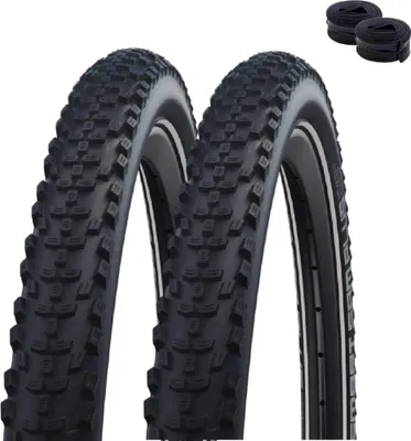 Zdjęcie produktu dla 2 x opony rowerowe Schwalbe SMART SAM PLUS Performance E-25 DD GreenGuard czarne/odblaskowe 42-622 (28 x 1,60") + 2 x dętki Schwalbe SV17 60 mm wraz z łyżkami do opon maxxi4you