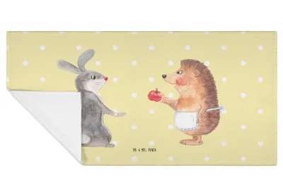 Produktbild von Mr. & Mrs. Panda Handtuch Hase Igel - Gelb Pastell - Geschenk, Frotteehandtuch, Trösten, Herzschmerz, gesichtstuch, kleines, Flauschtuch, und, Liebe Spruch