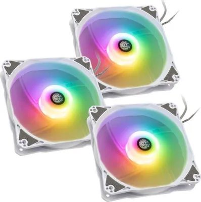 Obrázok produktu pre Bitspower Notos RGB PWM ventilátor, 120 mm - biely, 3-pack