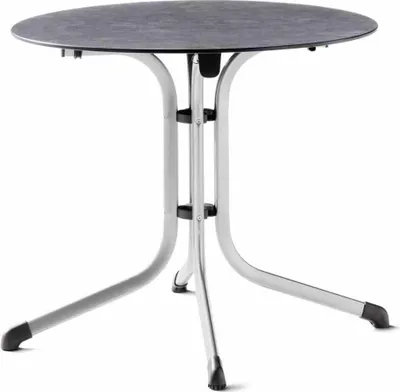 Produktbild von 5135-20 Klapptisch Polytec (HPL) Ø 85 cm Stahlgestell graphit / Tischplatte Polytec (HPL) Schiefer anthrazit