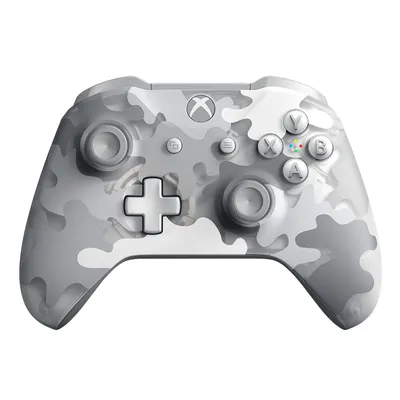 Obrázek produktu pro Microsoft Xbox Wireless Controller, Gamepad, PC, Xbox One, Xbox One S, Xbox One X, Směrový kříž, Tlačítko domů, Tlačítko Menu, Kabelový a bezdrátový, Maskování, Šedá, Baterie