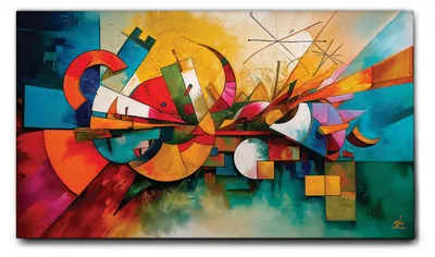 Image de Giallobus - 17 - Ville abstraite - Giallobus - 140L x 80l cm - Tableau - Toile à cadre standard