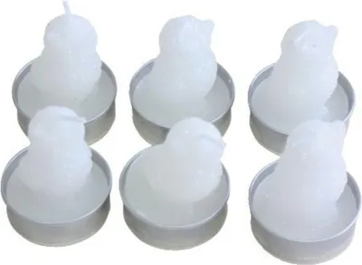 Produktbild von Teelichter Weihnachten -Eule- - weiß 6 Stück.