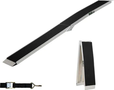 Produktbild von TRUTZHOLM 1 x Auffahrrampe klappbar 228 cm 340 kg Traglast Alu Anti Rutsch E-Bike Fahrradrampe