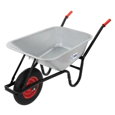 Produktbild von ECD Germany Schubkarre groß Gartenkarre 100L Scheibtruhe verzinkter Stahl Tragkraft 250 kg Luftreifen mit Metallfelge Gartenschubkarre Bauschubkarre
