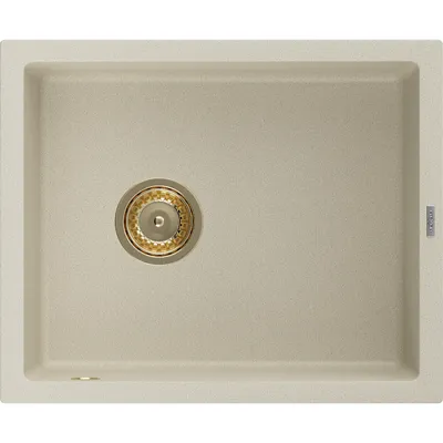 Obrázok produktu pre Mexen Pedro granitový jednokomorový drez 560 x 460 mm, Béžová, Sifón Zlatá - 6508561000-69-G