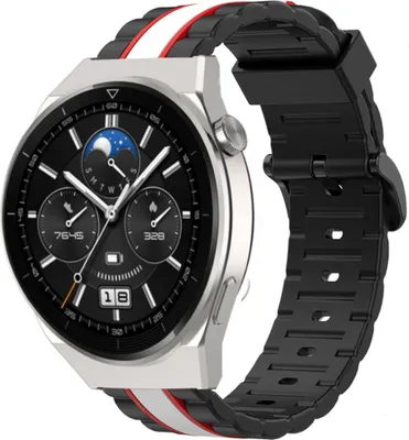Produktbild von Strap-it Huawei Watch GT 3 Pro 46mm Special Edition Armband (Schwarz/Weiß)