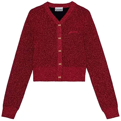 Produktbild von Strickjacke Ganni Sparkle Doubleface Short Cardigan für Damen