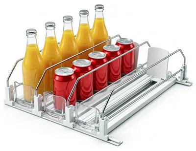 Automatischer Dosenspender für Kühlschrank, 3 Reihen, 31 x 25 cm, mit Bürste