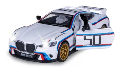 Produktbild von JAMARA BMW 3.0 CSL Diecast 1:34 weiß inkl. Knopfzellen