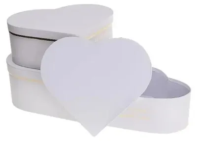 Obrázek produktu pro Květinový box 3ks bílé srdce ROZETTE