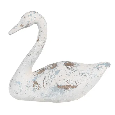 Produktbild von Clayre & Eef Dekorationsfigur Schwan 33x16x28 cm Weiß Braun Polyresin