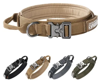 Produktbild von Taktisches Hundehalsband mit Metallschnalle Braun L