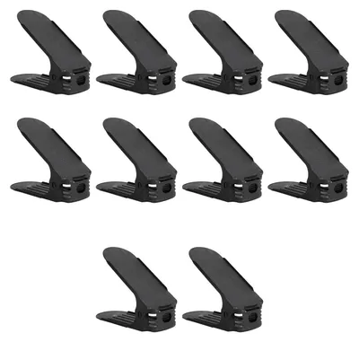Produktbild von Eikuavons Schuhstapler 30 Stück Schwarz, verstellbarer Schuhhalter aus Kunststoff, platzsparende Schuhaufbewahrung