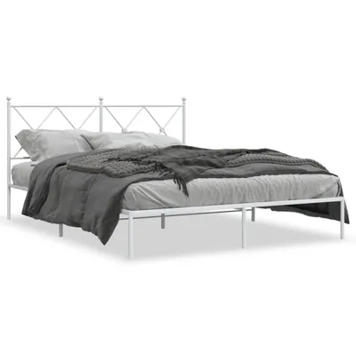 Obrázok produktu pre vidaXL Posteľný rošt s čelom kovový biely 150x200 cm