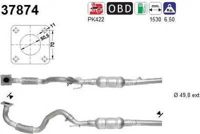 Produktbild von AS Katalysator Kat für VW Golf IV Schrägheck (1J1) 37874