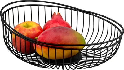 Immagine prodotto di Cestino per frutta eluno - Cestino per il pane, fruttiera rotonda in metallo nero