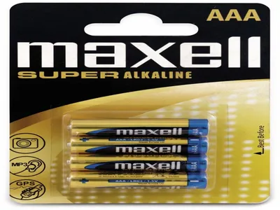 Immagine prodotto di batteria alcalina maxell "SUPER" Micro AAA in blister da 4 pezzi