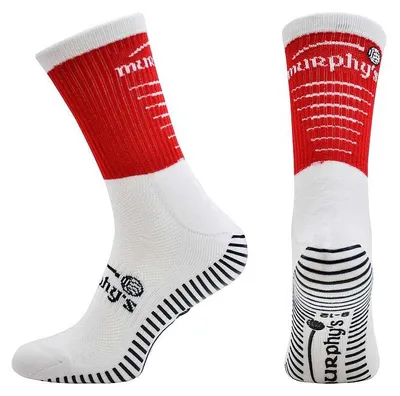 Produktbild von Murphy's Sportsocken Pro Mid Grip Junior Rot-Weiß Antirutsch