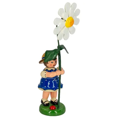 Produktbild von Blumenkind Mädchen mit Margerite (11cm) von Hubrig Volkskunst
