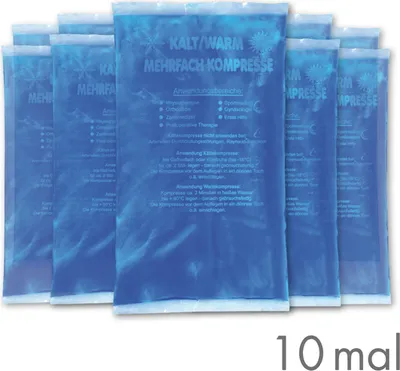 Produktbild von KK Kalt-Warm-Kompressen 10 Stück 16x 9 cm Linderung bei Schmerzen und Entzündungen Mikrowellengeeignet