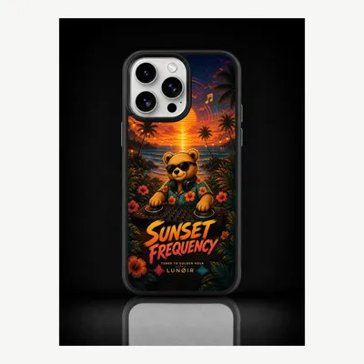 Imagen del producto de Funda para iPhone 15 Pro Max, carcasa protectora para teléfono móvil con diseño de atardecer – LUNØIR ©