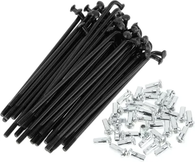 Produktbild von 1 Satz Universal-Fahrradspeichen 12G 80mm Länge Fahrradrad Speichen Nippel Schwarz Kohlenstoffstahl
