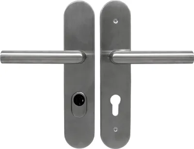 Produktbild von Edelstahl Wohnungstür Schutzbeschlag 1587 L-Form WE-72mm ES1 Dr/Dr Türdrücker