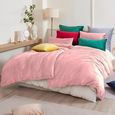 Productafbeelding van TRANKIELO® - Flanel beddengoedset 135 x 200 cm – 4-delig – warm – machinewasbaar – teddypluche