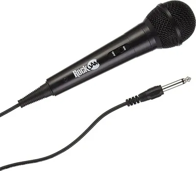 Immagine prodotto di Microfono per karaoke RockJam Microfono dinamico unidirezionale a filo con cavo da tre metri - Nero