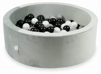 Immagine prodotto di Vasca di palline 200 pezzi 90x30 Velluto grigio: nero, grigio, madreperla