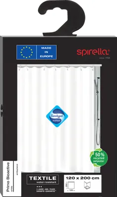 Produktbild von Spirella Duschvorhang Textil "Primo Bioactive white", vers. Größen Größe: 120 x 200 cm