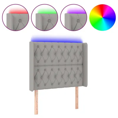Produktbild von LED Kopfteil Hellgrau 103x16x118/128 cm Stoff