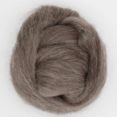 Produktbild von Masham Kammzug 50gr. Braun / Grau zum filzen und basteln, Filzwolle