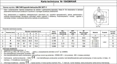 Obrázek produktu pro Ogniwo Przegubowe Gm74W-G8 13Mm Wll 5.3T