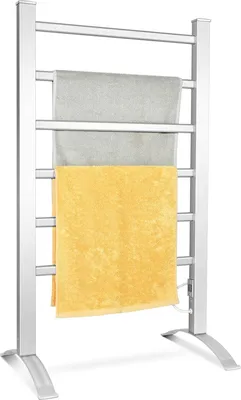 Immagine prodotto di Scaldasalviette elettrico COSTWAY HW58872DE, 2in1, 100 W, portasalviette, con 6 barre, telaio in alluminio, a libera installazione e a parete - A