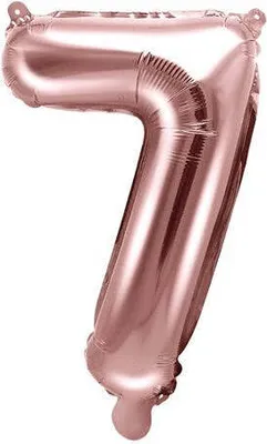 Produktbild von Folienballon Zahl "7" 35cm Roségold 1 Stk.